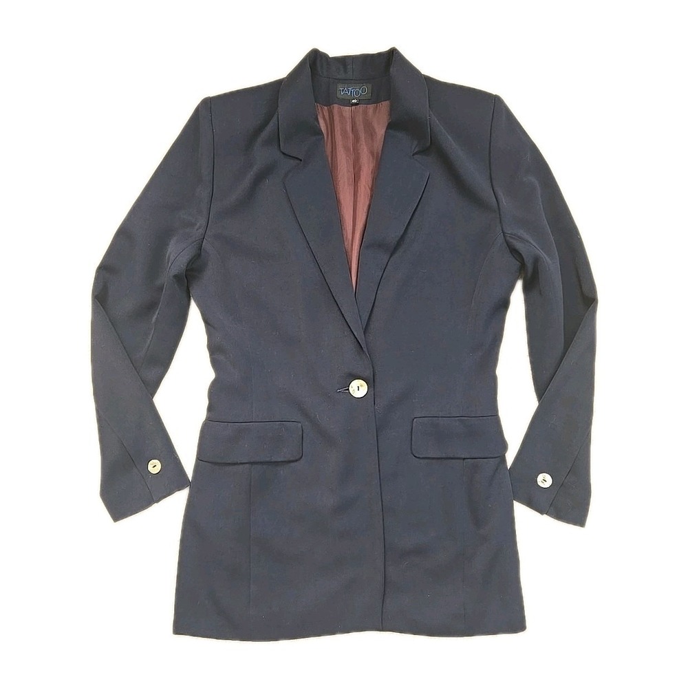 Tattoo Navy Blue MODERN BLAZER JACKET SIZE 40 (US 8 Or M) Pearl Buttons France